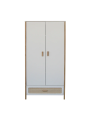 Wardrobe Océania in White Wood and Rattan - Théo Bébé