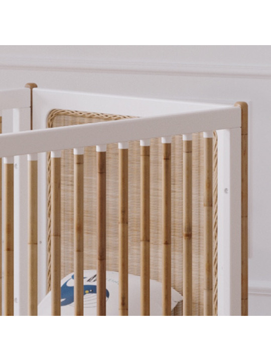 Culla Océania 60x120 in Legno Naturale e Rattan - Théo Bébé