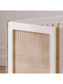 Océania Evolutive Bed 60x120 in White Wood & Natural Rattan  - Théo Bébé