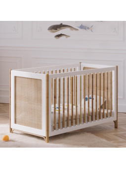 Culla Océania 60x120 in Legno Naturale e Rattan - Théo Bébé
