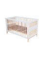 Océania Evolutive Cot Bed 70x140 in White Wood & Rattan - Théo Bébé