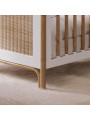 Culla Océania 70x140 in Legno Bianco e Rattan - Théo Bébé