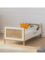 Océania Evolutive Cot Bed 70x140 in White Wood & Rattan - Théo Bébé