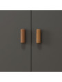 Armadio Océania in Legno Grigio e Rattan - Théo Bébé