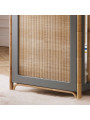 Culla Océania 60x120 in Legno Grigio e Rattan - Théo Bébé
