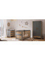 Culla / Lettino evolutivo Océania 70x140 in legno grigio e rattan - Théo Bébé