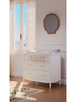 Cassetteria con Fasciatoio Lafayette in Legno Bianco - Théo Bébé