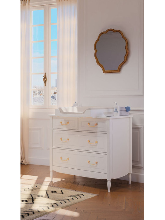 Children's Chest of Drawers Lafayette in White Wood - Théo Bébé