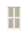 Children's Wardrobe Hermione in White Wood & Rattan - Théo Bébé