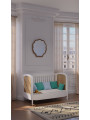 Children's Evolutive Bed Hermione 60x120 in White Wood & Rattan - Théo Bébé