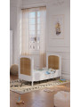 Children's Evolutive Bed Hermione 60x120 in White Wood & Rattan - Théo Bébé