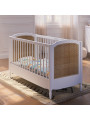 Culla Lettino Hermione60x120 in Legno Bianco e Rattan - Théo Bébé