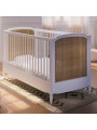 Children's Evolutive Bed Hermione 70x140 in White Wood & Rattan - Théo Bébé