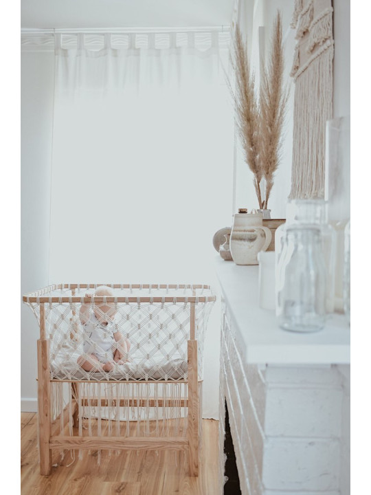 Culla Freestanding in Legno con Frange - Nature King