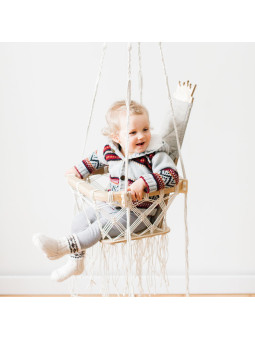 Swing for Children in Plywood and Cotton Ropes - Nature King