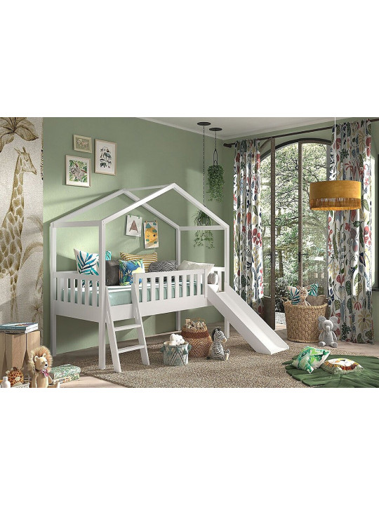 Letto Casetta sull'Albero Dallas 90x200 con Scivolo per Bambini - Vipack