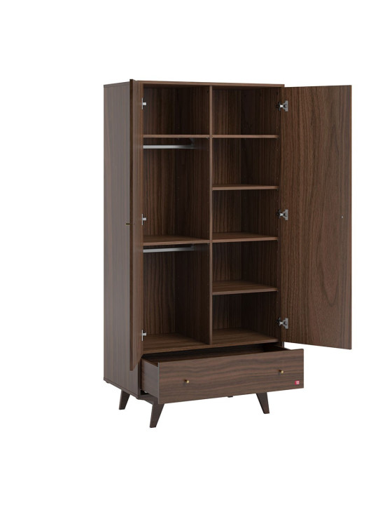 Armadio 2-ante per Bambini Serie Mid in Legno Noce - VOX