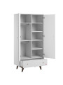 Children's 2-Door Wardrobe Mid White Wood - VOX