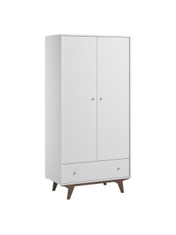 Armadio 2-ante per Bambini Serie Mid in Legno Bianco - VOX