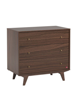 Cassettiera 3 Cassetti con Fasciatoio serie Mid in Legno Noce - VOX
