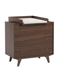 Children's Chest of 3-Drawers Mid Walnut Wood - VOX