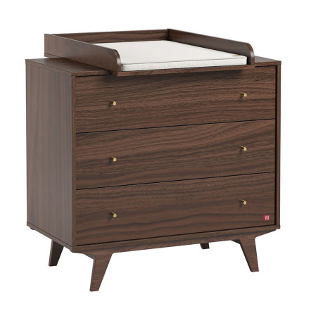 Children's Chest of 3-Drawers Mid Walnut Wood - VOX