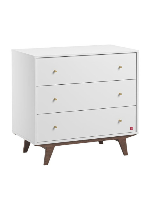 Children's Chest of 3-Drawers Mid White Wood - VOX