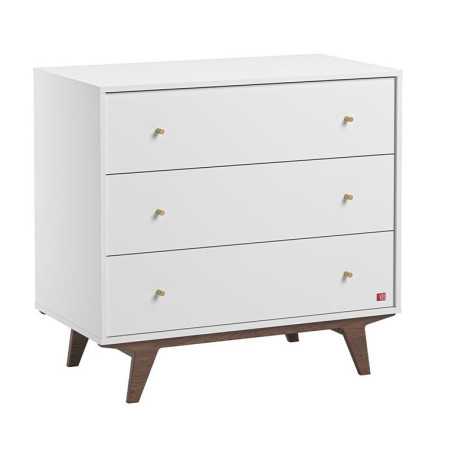 Children's Chest of 3-Drawers Mid White Wood - VOX