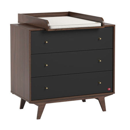 Children's Chest of 3-Drawers Mid Black Wood - VOX