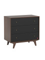 Children's Chest of 3-Drawers Mid Black Wood - VOX