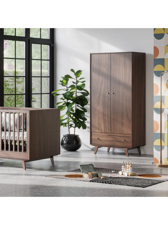 3 Piece Nursery Set Mid Walnut Wood - VOX