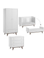 Cameretta Completa 3 Pezzi con Culla 70x140 serie Mid bianca - VOX