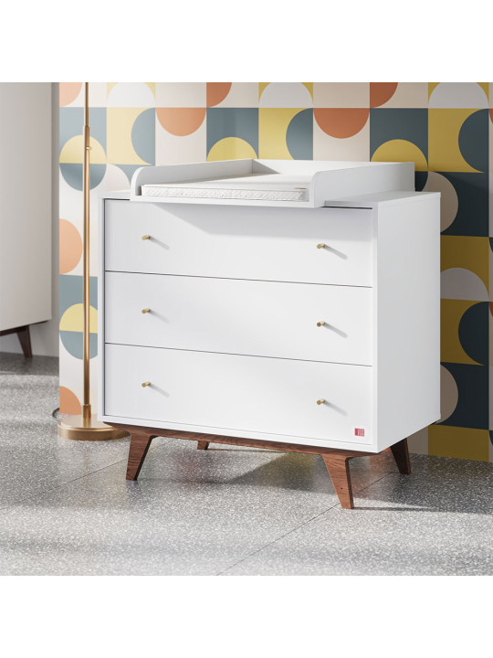 Cameretta Completa 3 Pezzi con Culla 70x140 serie Mid bianca - VOX
