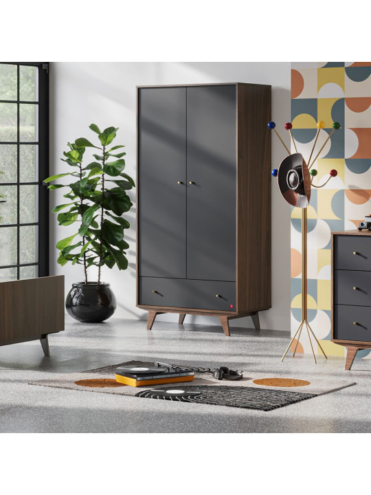Cameretta Completa 3 Pezzi con Culla 70x140 serie Mid Nera - VOX
