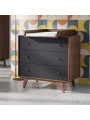 3 Piece Nursery Set Mid Walnut / Black Wood - VOX