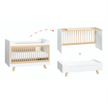 Culla / Lettino / Scrivania 70x140 serie 4 You Bianca - VOX