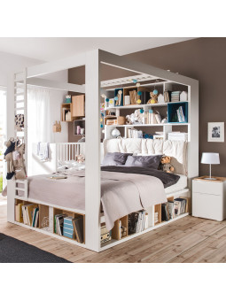 Double Bed with Canopy and Shelving 4 You - VOX