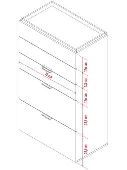 Children's Tall Chest of Drawers 4 You White - VOX
