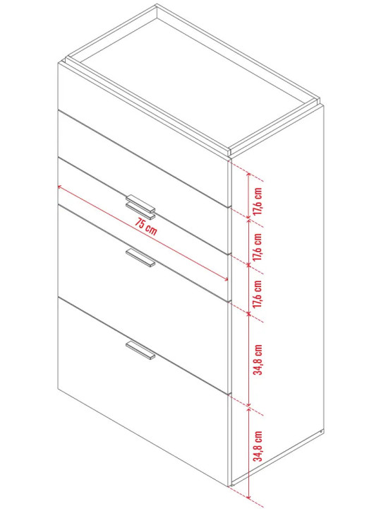 Cassettiera Alta Serie 4 You in Legno Bianco - VOX