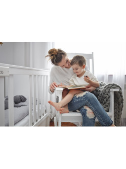 Rocking chair for nursing in white pine wood