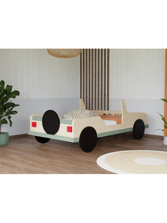 Children's Car Bed 80x160 in the Shape of a Jeep SAFARI - Benlemi