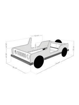 Children's Car Bed 80x160 in the Shape of a Jeep SAFARI - Benlemi