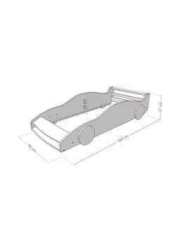 Children's Car Bed 80x160 in the Shape of FERRARI F40 - Benlemi