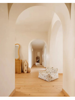 Pouf Poltrona a Sacco Bianco Effetto Terrazzo per Bambini - Wigiwama
