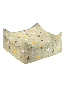 Pouf Quadrato Muschio Effetto Terrazzo per Bambini - Wigiwama