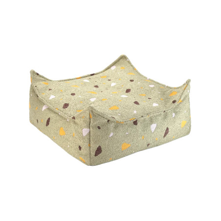 Pouf Quadrato Muschio Effetto Terrazzo per Bambini - Wigiwama