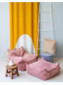 Pouf Quadrato in Velluto a Coste Rosa per Bambini - Wigiwama
