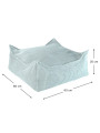 Pouf Quadrato in Velluto a Coste Verde Menta per Bambini - Wigiwama