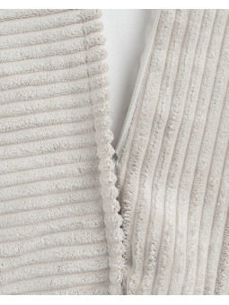 Pouf Quadrato in Velluto a Coste Bianco per Bambini - Wigiwama