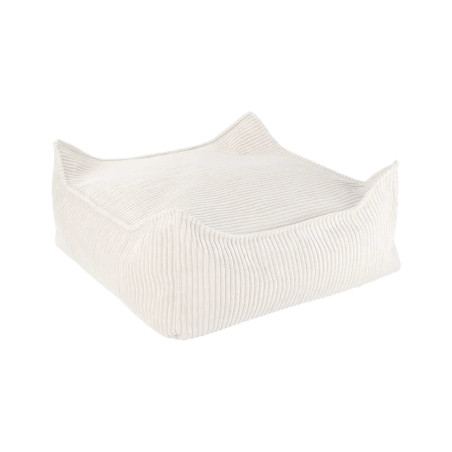 Pouf Quadrato in Velluto a Coste Bianco per Bambini - Wigiwama